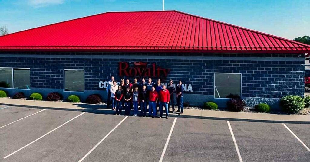 Royalty team standing outside of the office in Seymour, Indiana