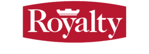 Royalty Roofing logo with slogan