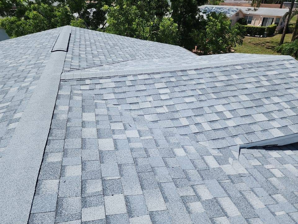 close up of grey asphalt shingles after a reroof in fort myers