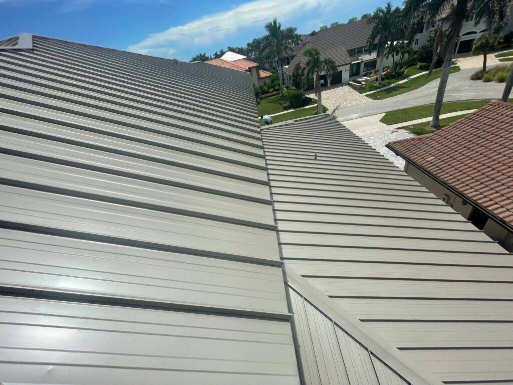 metal roof replacement after shot on home marco island florida