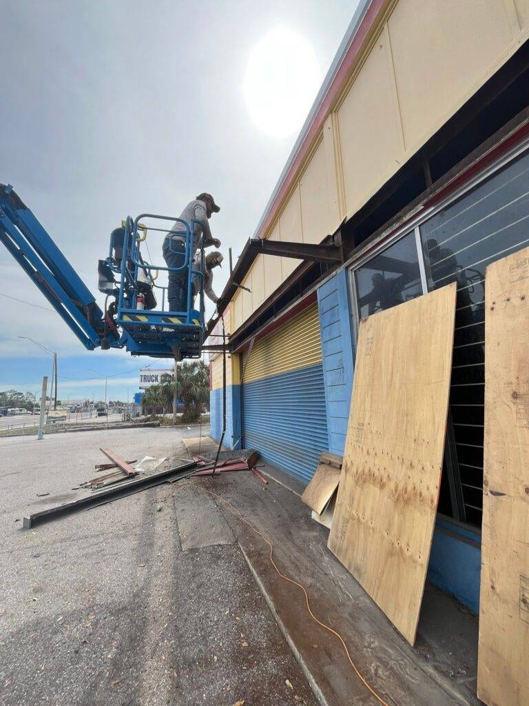 replacing metal outside of business in florida