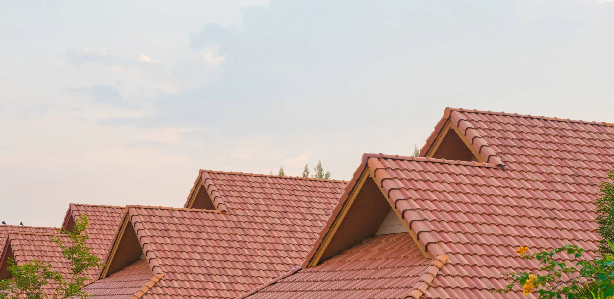 tile roofs with lovely pattern on a residential homes