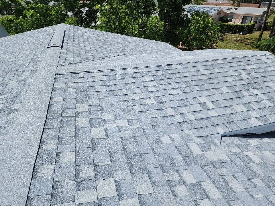 close up of grey asphalt shingles after a reroof in fort myers
